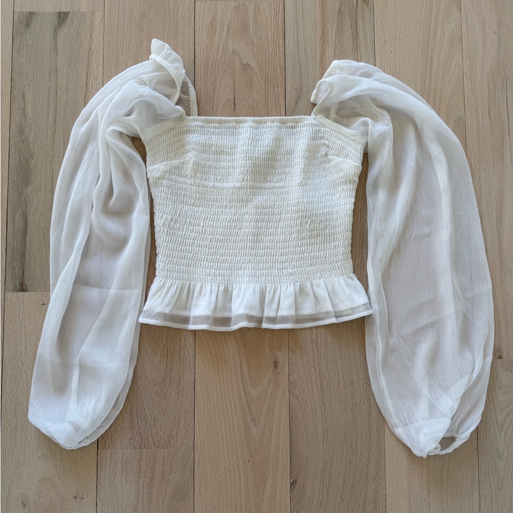 Women’s hollister white sheer top